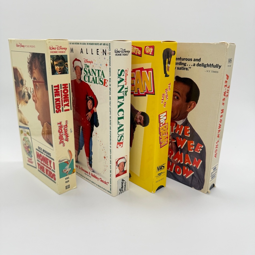 VHS Compilation Honey I Shrunk the Kids Santa Clause Mr. Bean Pee-Wee Herman